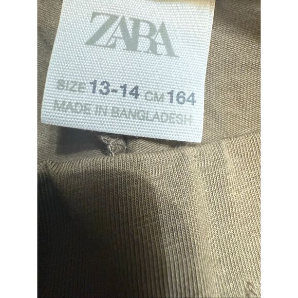 ZARA Girls High Rise Slim Stretch Leggings Tan Size 13-14 - Picture 4 of 10
